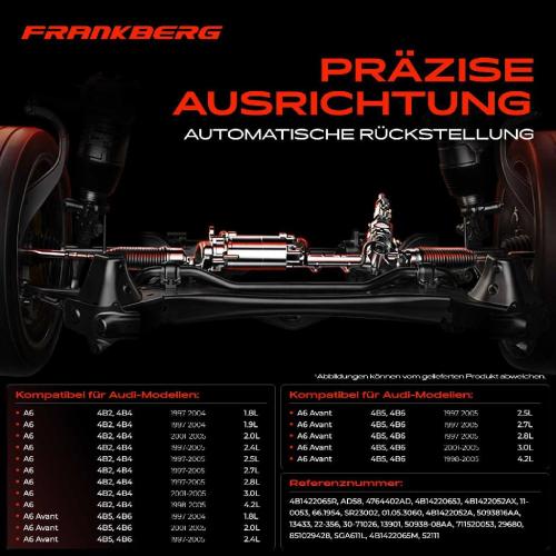 Frankberg 1x Lenkgetriebe Servolenkgetriebe für Audi A6 4B C5 1997-2005 1.8L-4.2L Bild Frankberg 1x Lenkgetriebe Servolenkgetriebe für Audi A6 4B C5 1997-2005 1.8L-4.2L