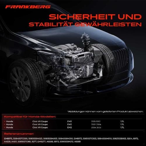 3x Motorlager Getriebelagerlager Links für Honda Civic 7 VII Coupe EM2 1.7L 2001-2005 Bild 3x Motorlager Getriebelagerlager Links für Honda Civic 7 VII Coupe EM2 1.7L 2001-2005