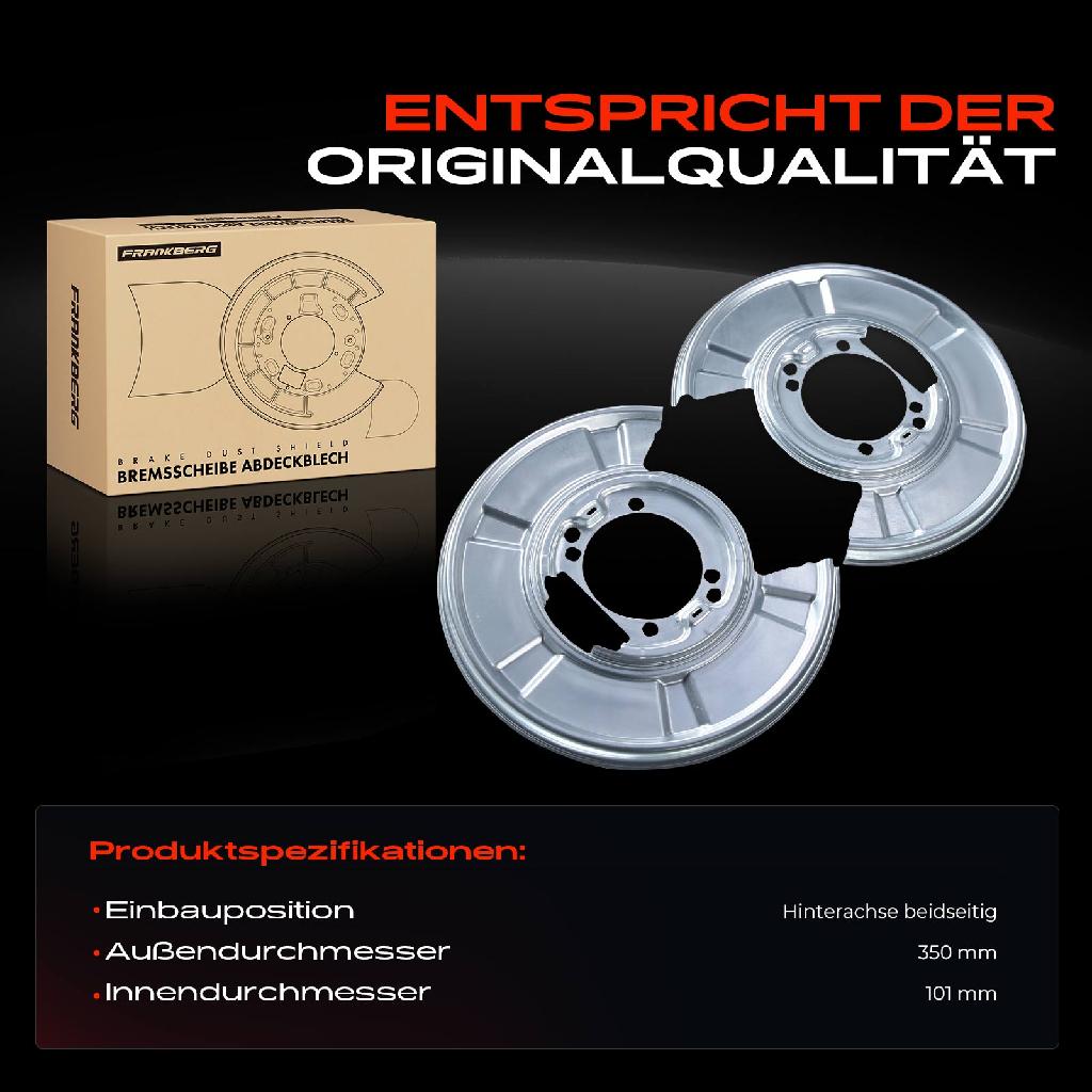 2x Ankerblech Bremsscheibe Hinterachse Beidseitig für VW Crafter 30-35 Bus Pritsche/Fahrgestell Mercedes-Benz B906