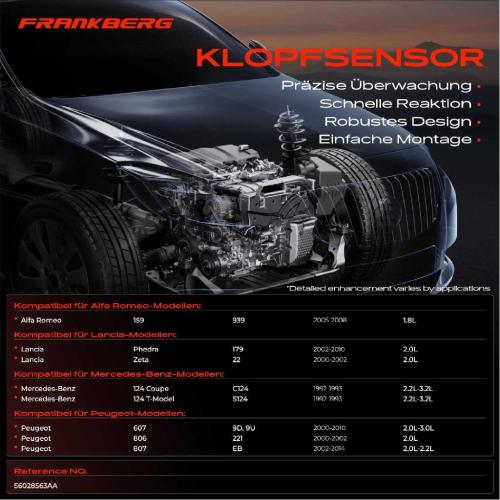 Frankberg 1x Klopfsensor Klopfgeber für Alfa Romeo Citroën Daewoo Fiat Peugeot Ssangyong Puch 55 353 316 Bild Frankberg 1x Klopfsensor Klopfgeber für Alfa Romeo Citroën Daewoo Fiat Peugeot Ssangyong Puch 55 353 316