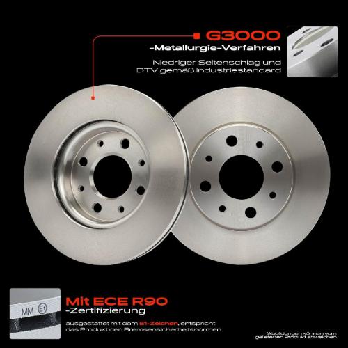 2x Bremsscheiben Vorderachse für Fiat 500 C Panda Kasten/Schrägheck Ford KA Bj ab 2003 Bild 2x Bremsscheiben Vorderachse für Fiat 500 C Panda Kasten/Schrägheck Ford KA Bj ab 2003