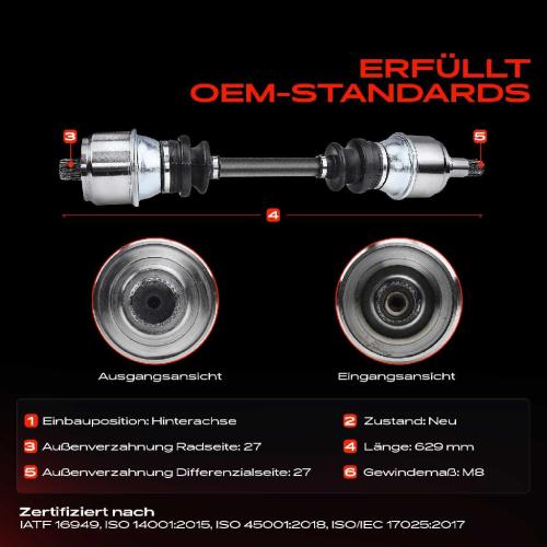 1x Antriebswelle Hinterachse Links oder Rechts für Mercedes-Benz 123 W123 S123 /8 W114 W115 SL R107 C107 Bild 1x Antriebswelle Hinterachse Links oder Rechts für Mercedes-Benz 123 W123 S123 /8 W114 W115 SL R107 C107