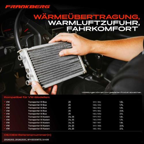 1x Wärmetauscher Innenraumheizung für VW Transporter T3 Bus/Kasten 1979-1992 Bild 1x Wärmetauscher Innenraumheizung für VW Transporter T3 Bus/Kasten 1979-1992