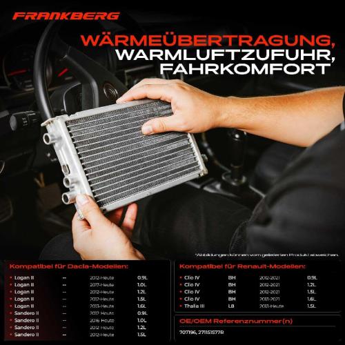 1x Wärmetauscher Innenraumheizung für Renault Captur H5 J5 Clio Dacia Logan Sandero Bild 1x Wärmetauscher Innenraumheizung für Renault Captur H5 J5 Clio Dacia Logan Sandero