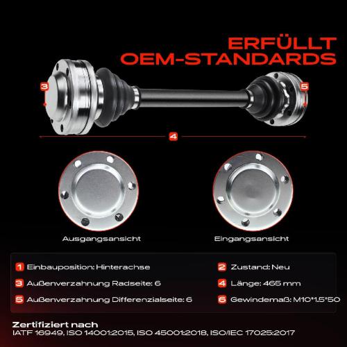 1x Antriebswelle Hinterachse für BMW 5er E34 Touring 1988-1996 Bild 1x Antriebswelle Hinterachse für BMW 5er E34 Touring 1988-1996