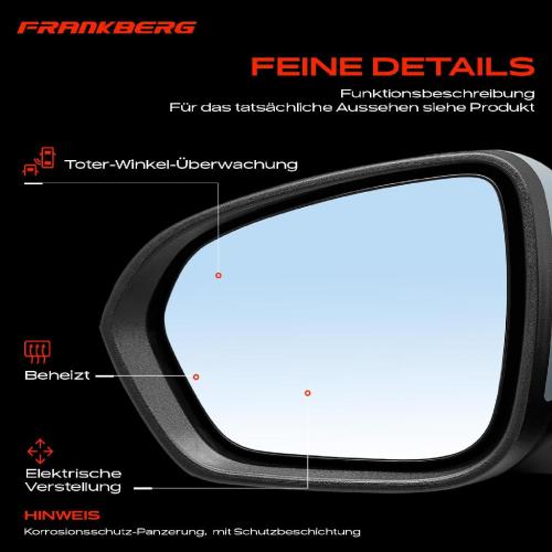 Frankberg 1x Außenspiegel Links für Dacia Duster HM 1.0L 1.2L 1.3L 1.5L 1.6L 2.0L Bj ab 2017 Bild Frankberg 1x Außenspiegel Links für Dacia Duster HM 1.0L 1.2L 1.3L 1.5L 1.6L 2.0L Bj ab 2017