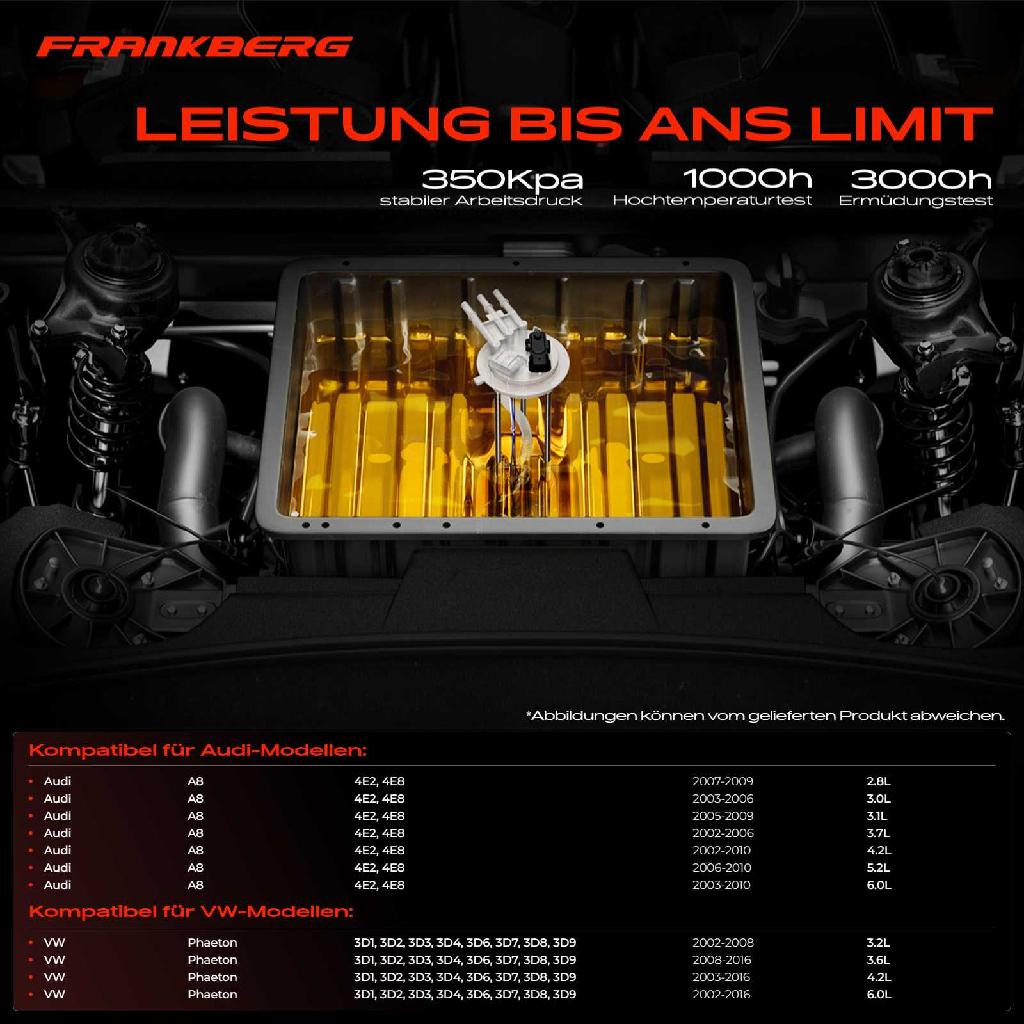 1x Kraftstoffpumpe für VW Phaeton Audi A8 2.8L 3.0L 3.1L 3.7L 4.2L 5.2L 6.0L 3.2L 3.6L 2002-2016
