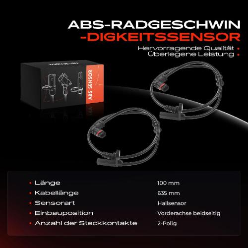 2x ABS Sensor Vorne für Mercedes-Benz C-Klasse W204 C-Klasse T-Model S204 3.5L 6.2L 2007-2014 Bild 2x ABS Sensor Vorne für Mercedes-Benz C-Klasse W204 C-Klasse T-Model S204 3.5L 6.2L 2007-2014