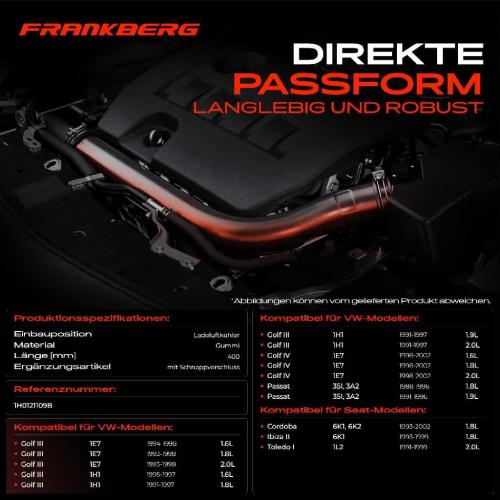 Frankberg 1x Kühlerschlauch Turboschlauch für VW Golf III Variant Passat Vento Seat Cordoba Ibiza II Toledo I Bild Frankberg 1x Kühlerschlauch Turboschlauch für VW Golf III Variant Passat Vento Seat Cordoba Ibiza II Toledo I