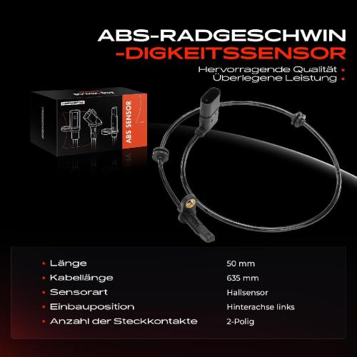 1x ABS Sensor Hinterachse links für Mercedes-Benz Sprinter 4,6-T B906 Kasten 2.2L 2.1L 3.0L 3.5L 2006-2018 Bild 1x ABS Sensor Hinterachse links für Mercedes-Benz Sprinter 4,6-T B906 Kasten 2.2L 2.1L 3.0L 3.5L 2006-2018