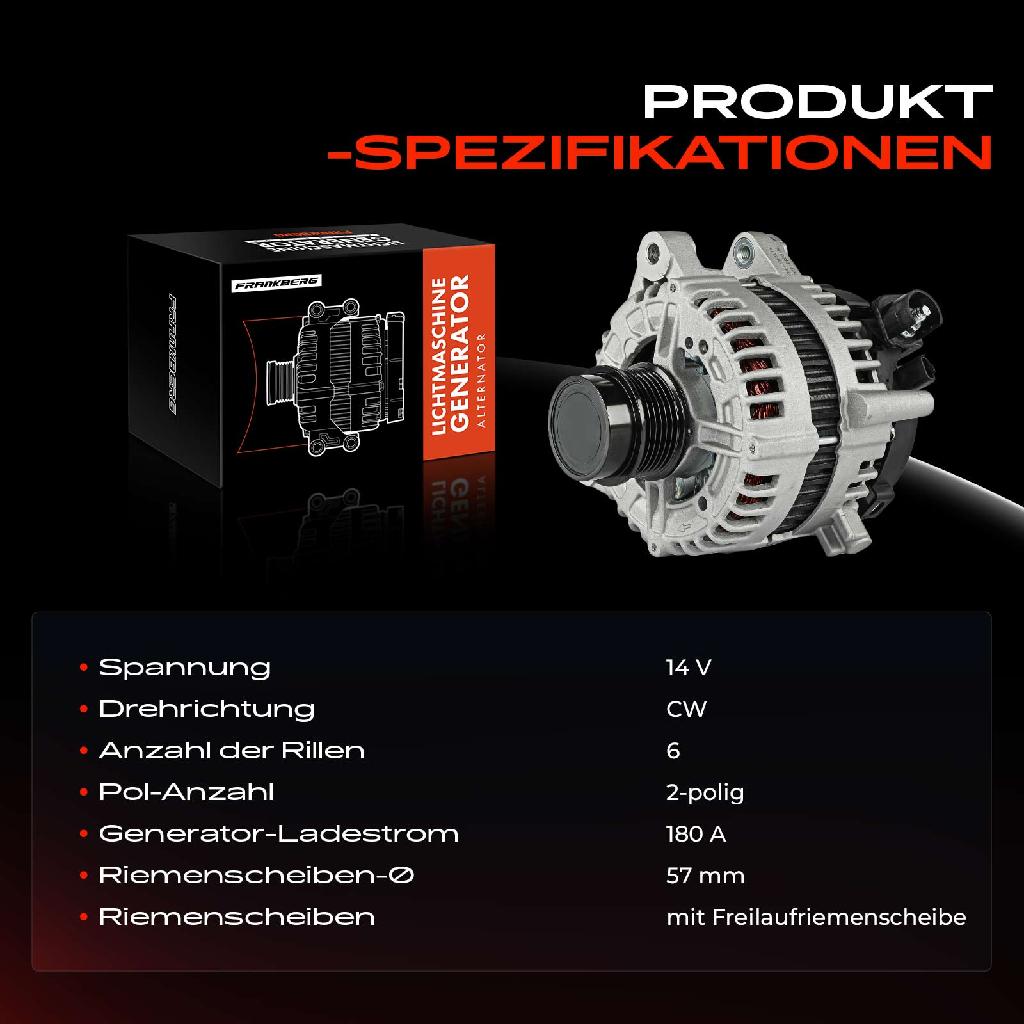 1x Lichtmaschine Generator für Citroën C5 III Break RD C6 TD Peugeot 407 Coupe