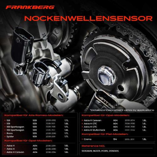 1x Nockenwellenposition Sensor für Alfa Romeo 159 Opel Astra H J Vectra C Insignia A Zafira Bild 1x Nockenwellenposition Sensor für Alfa Romeo 159 Opel Astra H J Vectra C Insignia A Zafira