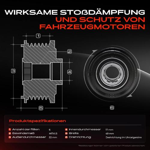 1x Generatorfreilauf Lichtmaschine für Chrysler Dodge Fiat Jeep Compass Lancia Bild 1x Generatorfreilauf Lichtmaschine für Chrysler Dodge Fiat Jeep Compass Lancia