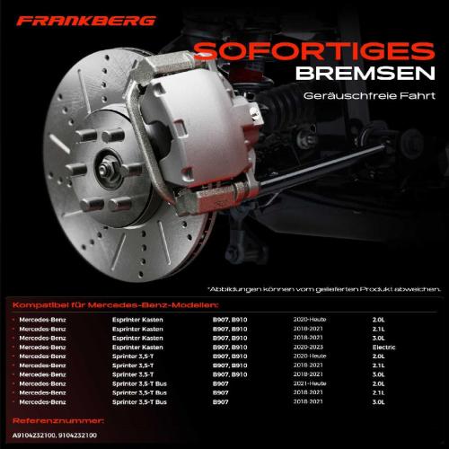 Frankberg 2x Bremsscheiben Hinterachse für Mercedes-Benz B907 B910 B907 B907 B910 B907 B910 Bj ab 2018 Bild Frankberg 2x Bremsscheiben Hinterachse für Mercedes-Benz B907 B910 B907 B907 B910 B907 B910 Bj ab 2018