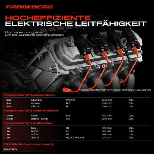 4x Zündleitungssatz Zündkabel für VW Golf III 1H1 IV 1J1 Jetta IV Seat Ibiza Bild 4x Zündleitungssatz Zündkabel für VW Golf III 1H1 IV 1J1 Jetta IV Seat Ibiza