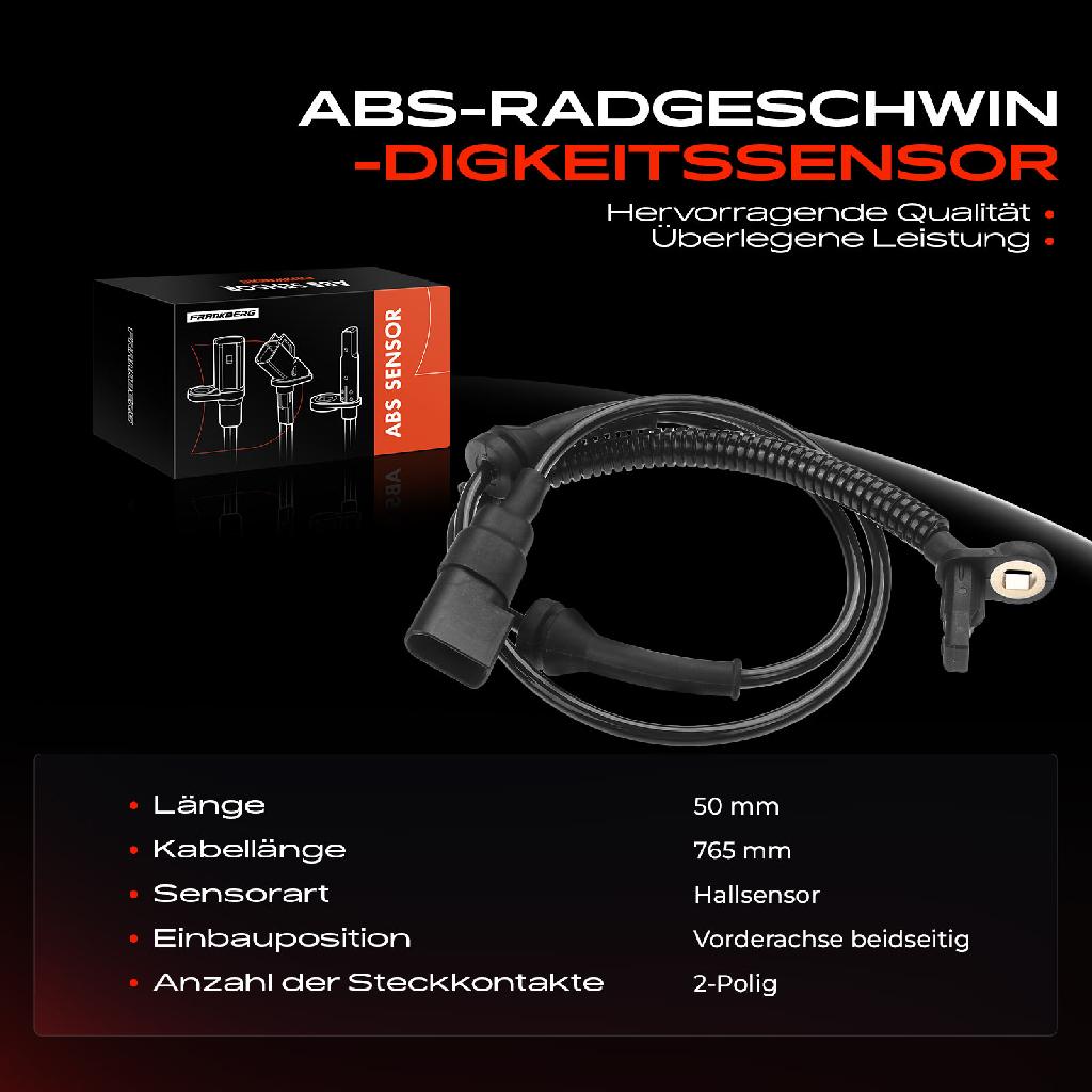 1x ABS Sensor Vorderachse beidseitig für Ford Fiesta V Van Fusion Mazda 2 1.2L 1.3L 1.4L 1.6L 2.0L 2002-2008