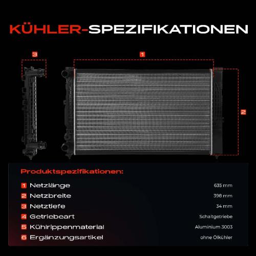 1x Kühler Wasserkühler Motorkühler für Audi A4 8D2 8D5 A6 4B2 VW Passat 3B2 Skoda Superb I 3U4 Bild 1x Kühler Wasserkühler Motorkühler für Audi A4 8D2 8D5 A6 4B2 VW Passat 3B2 Skoda Superb I 3U4