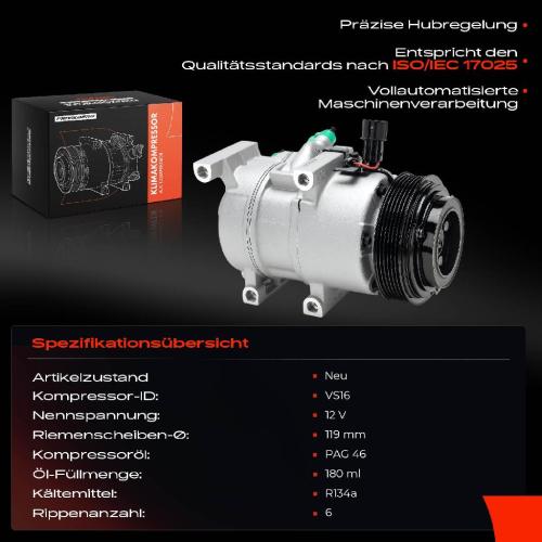 1x Klimakompressor für Hyundai iX35 EL ELH LM KIA Sportage SL 1.6L 2013-2015 Bild 1x Klimakompressor für Hyundai iX35 EL ELH LM KIA Sportage SL 1.6L 2013-2015