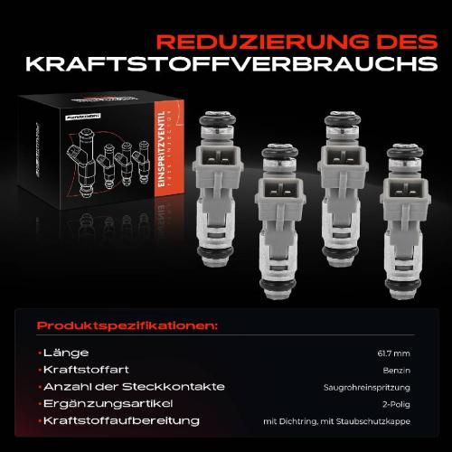 4x Einspritzventil Einspritzdüse für Citroën Saxo Peugeot 106 II 206 Bild 4x Einspritzventil Einspritzdüse für Citroën Saxo Peugeot 106 II 206