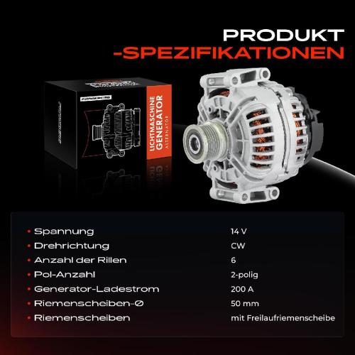 1x Lichtmaschine Generator für Mercedes-Benz Viano Vito Vito/Mixto W639 2.2L Bild 1x Lichtmaschine Generator für Mercedes-Benz Viano Vito Vito/Mixto W639 2.2L