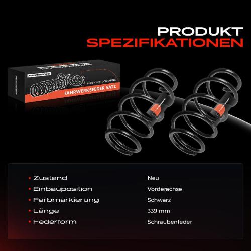 2x Fahrwerksfeder Vorderachse für Audi A3 8P1 A3 Sportback 8PA 1.8L 1.9L 2.0L 2003-2013 Bild 2x Fahrwerksfeder Vorderachse für Audi A3 8P1 A3 Sportback 8PA 1.8L 1.9L 2.0L 2003-2013