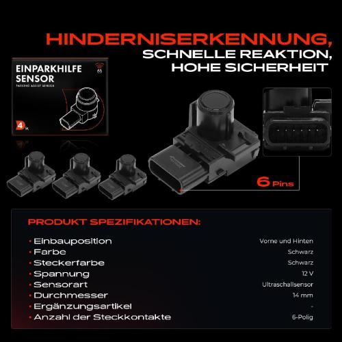 4x Parksensor PDC Sensor Vorne und Hinten für Honda Accord 8 Kombi CP CU CW Pilot Insight Bild 4x Parksensor PDC Sensor Vorne und Hinten für Honda Accord 8 Kombi CP CU CW Pilot Insight