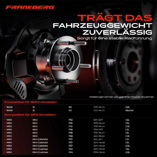 2x Radnabe Radlagersatz Hinten für BMW I3 I01 MINI F55 F56 F57 F54 Bj ab 2013 Bild 2x Radnabe Radlagersatz Hinten für BMW I3 I01 MINI F55 F56 F57 F54 Bj ab 2013