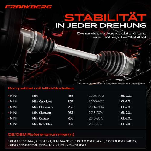 1x Antriebswelle Vorderachse Rechts für MINI R55 R56 R57 R58 R59 Bild 1x Antriebswelle Vorderachse Rechts für MINI R55 R56 R57 R58 R59