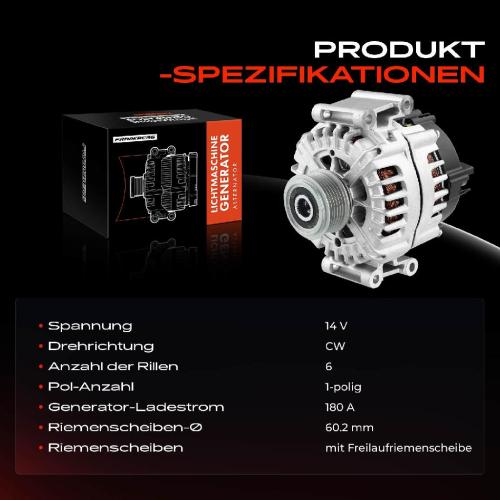 Frankberg 1x Lichtmaschine Generator für Audi A4 8K A5 8T Q5 8RB 3.0 TFSI S4 S5 quattro Bild Frankberg 1x Lichtmaschine Generator für Audi A4 8K A5 8T Q5 8RB 3.0 TFSI S4 S5 quattro