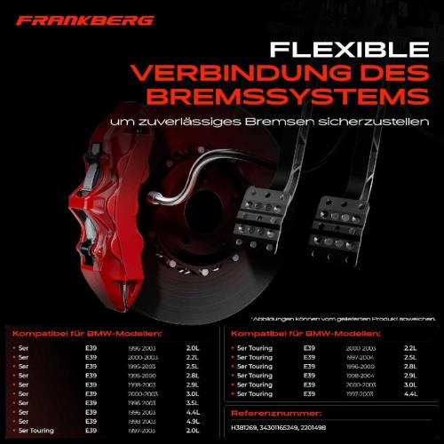 1x Bremsschlauch Bremsschläuche Vorderachse Links oder Rechts für BMW 5er Touring E39 520i 530d 525i Bild 1x Bremsschlauch Bremsschläuche Vorderachse Links oder Rechts für BMW 5er Touring E39 520i 530d 525i
