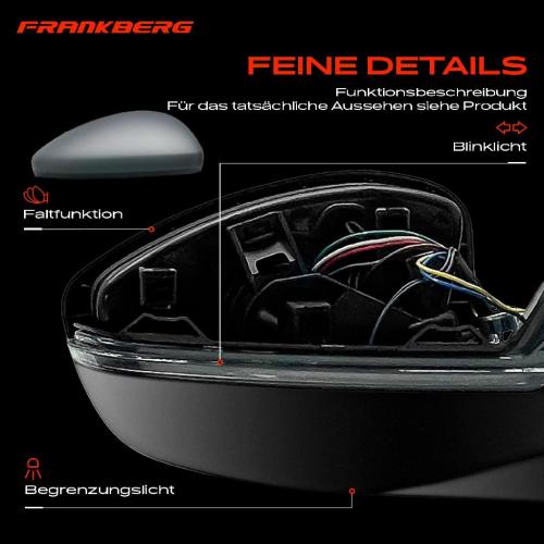 Frankberg 1x Außenspiegel Rechts für Opel Corsa F P2JO Peugeot 208 II UB UJ UP UW Bj ab 2019 Bild Frankberg 1x Außenspiegel Rechts für Opel Corsa F P2JO Peugeot 208 II UB UJ UP UW Bj ab 2019