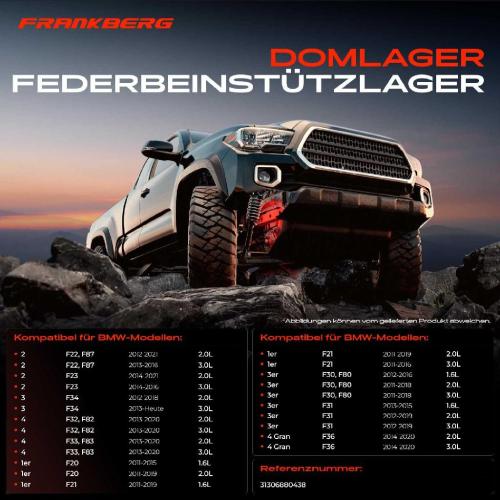 1x Domlager Federbeinstütz lager für BMW F20 F21 F23 F30 F31 F34 F80 Bild 1x Domlager Federbeinstütz lager für BMW F20 F21 F23 F30 F31 F34 F80