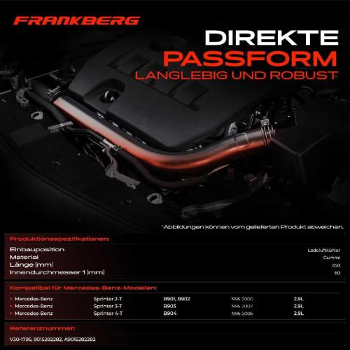 Frankberg 1x Kühlerschlauch Turboschlauch für Mercedes-Benz Sprinter 2-T Bus Kasten B901 B902 Sprinter 3-T Bus B903 Bild Frankberg 1x Kühlerschlauch Turboschlauch für Mercedes-Benz Sprinter 2-T Bus Kasten B901 B902 Sprinter 3-T Bus B903