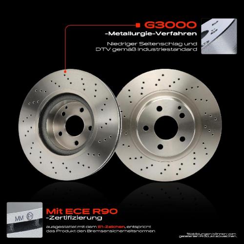 2x Bremsscheiben Vorderachse für Mercedes-Benz S-Klasse Coupe V220 W220 C215 1998-2006 Bild 2x Bremsscheiben Vorderachse für Mercedes-Benz S-Klasse Coupe V220 W220 C215 1998-2006