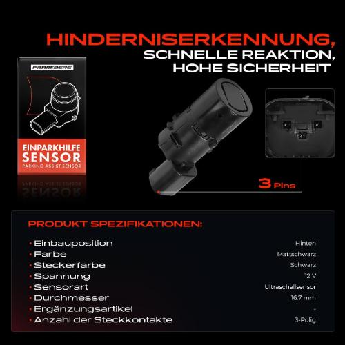 1x Parksensor PDC Sensor Hinten für Land Rover Discovery L318 1998-2004 Bild 1x Parksensor PDC Sensor Hinten für Land Rover Discovery L318 1998-2004