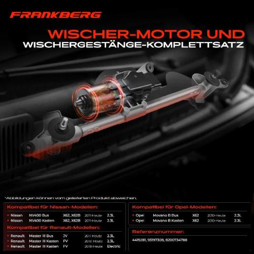 Frankberg 1x Wischerarm Scheibenwischer Vorne für Nissan NV400 Opel Movano B Renault Bild Frankberg 1x Wischerarm Scheibenwischer Vorne für Nissan NV400 Opel Movano B Renault