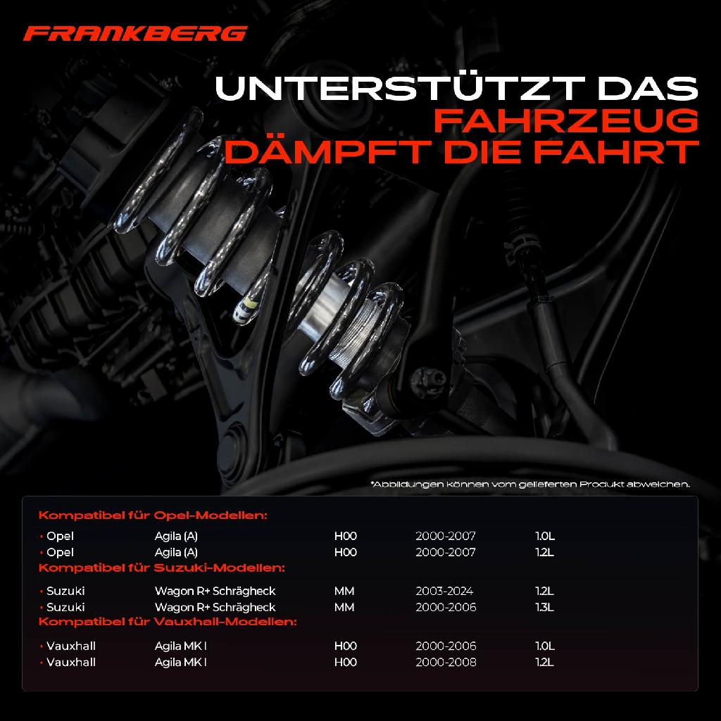 2x Fahrwerksfeder Hinterachse für Opel Agila (A) H00 Suzuki Wagon R MM Vauxhall Bj ab 2000