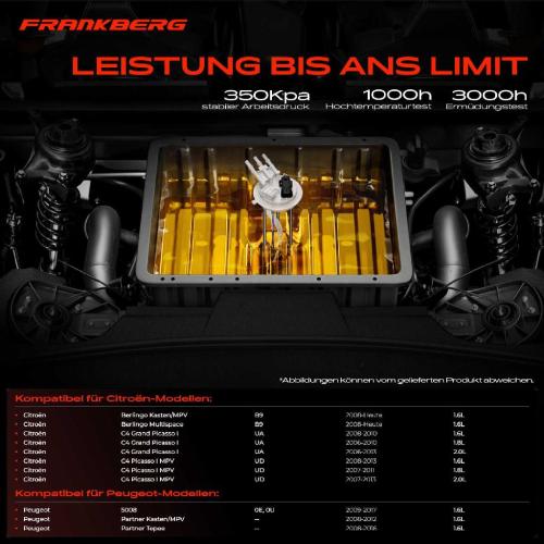 Frankberg 1x Kraftstoffpumpe für Citroën Berlingo Kasten/MPV Multispace C4 Grand Picasso I MPV Peugeot Bild Frankberg 1x Kraftstoffpumpe für Citroën Berlingo Kasten/MPV Multispace C4 Grand Picasso I MPV Peugeot