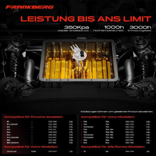 Frankberg 1x Kraftstoffpumpe für Alfa Romeo 75 Alpine V6 Citroën CX II Fiat Uno Porsche 911 Cabriolet 924 944 968 Bild Frankberg 1x Kraftstoffpumpe für Alfa Romeo 75 Alpine V6 Citroën CX II Fiat Uno Porsche 911 Cabriolet 924 944 968