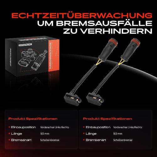 Frankberg 2x Warnkontakt Bremsbelagverschleiß Vorderachse für VW Crafter 30-50 2E 2F Mercedes-Benz Viano W639 Vito Bild Frankberg 2x Warnkontakt Bremsbelagverschleiß Vorderachse für VW Crafter 30-50 2E 2F Mercedes-Benz Viano W639 Vito