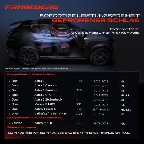 Frankberg 1x Klimakompressor für Opel Astra J Meriva B Zafira TourerC Vauxhall Zafira Bild Frankberg 1x Klimakompressor für Opel Astra J Meriva B Zafira TourerC Vauxhall Zafira