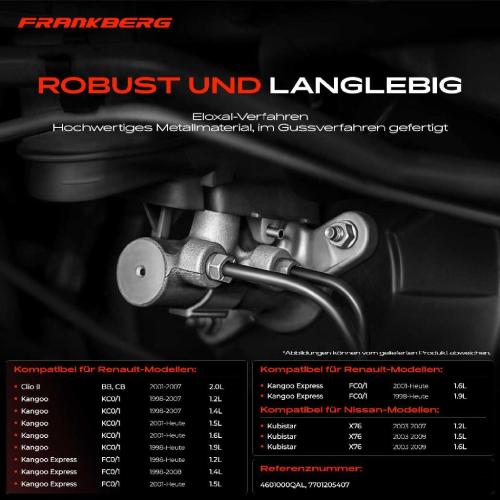 1x Hauptbremszylinder Bremszylinder für Renault Kangoo Nissan Kubistar 1.1L-2.0L Bild 1x Hauptbremszylinder Bremszylinder für Renault Kangoo Nissan Kubistar 1.1L-2.0L