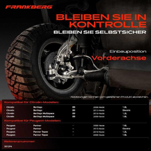 Frankberg 2x Spurstange Vorderachse für Citroën Berlingo Kasten/MPV Multispace Pritsche/Fahrgestell Peugeot Bild Frankberg 2x Spurstange Vorderachse für Citroën Berlingo Kasten/MPV Multispace Pritsche/Fahrgestell Peugeot