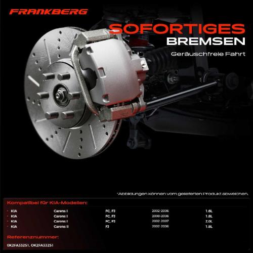2x Bremsscheiben Vorderachse für KIA Carens I II MPV FC FJ 1.6L-2.0L 2000-2007 Bild 2x Bremsscheiben Vorderachse für KIA Carens I II MPV FC FJ 1.6L-2.0L 2000-2007