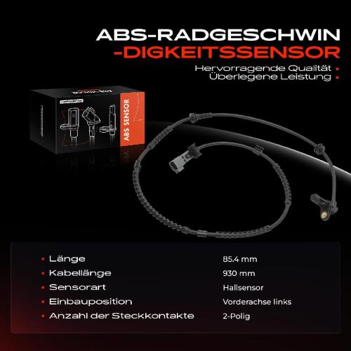 Frankberg 1x ABS Sensor Vorderachse links für Chevrolet Spark M300 1.0L 1.2L 2010-2015 Bild Frankberg 1x ABS Sensor Vorderachse links für Chevrolet Spark M300 1.0L 1.2L 2010-2015