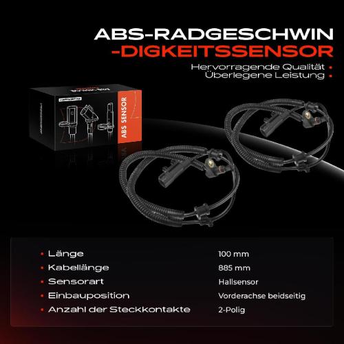 2x ABS Sensor Vorne für Dodge Nitro Jeep Cherokee Compass Wrangler III 2.8L 2006-2017 Bild 2x ABS Sensor Vorne für Dodge Nitro Jeep Cherokee Compass Wrangler III 2.8L 2006-2017