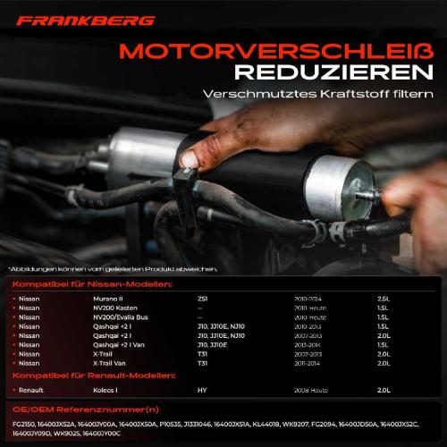 1x Kraftstofffilter für Nissan NV200 Qashqai X-Trail Renault Koleos I Bild 1x Kraftstofffilter für Nissan NV200 Qashqai X-Trail Renault Koleos I