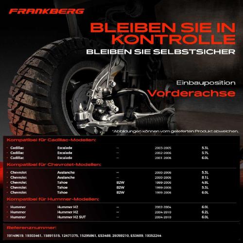1x Querlenker Satz Vorderachse für Cadillac Escalade Chevrolet Avalanche Tahoe Hummer H2 SUT 1999-2010 Bild 1x Querlenker Satz Vorderachse für Cadillac Escalade Chevrolet Avalanche Tahoe Hummer H2 SUT 1999-2010