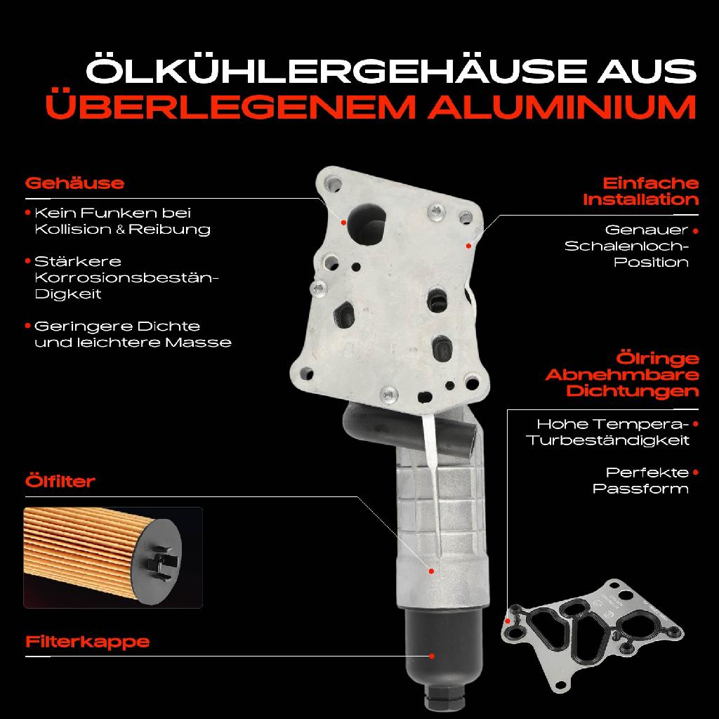 1x Ölfiltergehäuse für Mercedes-Benz C-Klasse W204 E-Klasse W212 A207 C207 R172