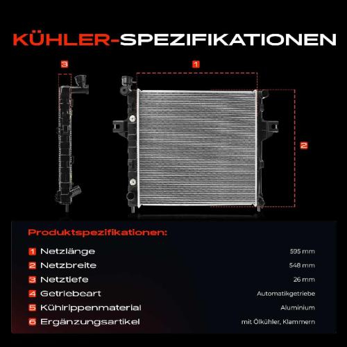 1x Kühler Wasserkühler Motorkühler für Jeep Grand Cherokee II WG WJ 4.0L 1999-2005 Bild 1x Kühler Wasserkühler Motorkühler für Jeep Grand Cherokee II WG WJ 4.0L 1999-2005